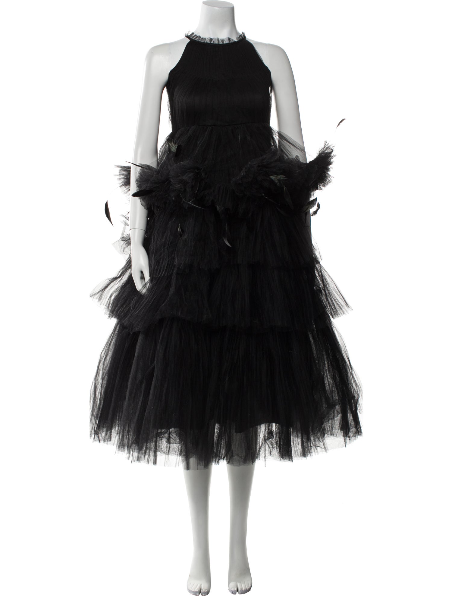 Mac Duggal Crew Neck Midi Length Dress