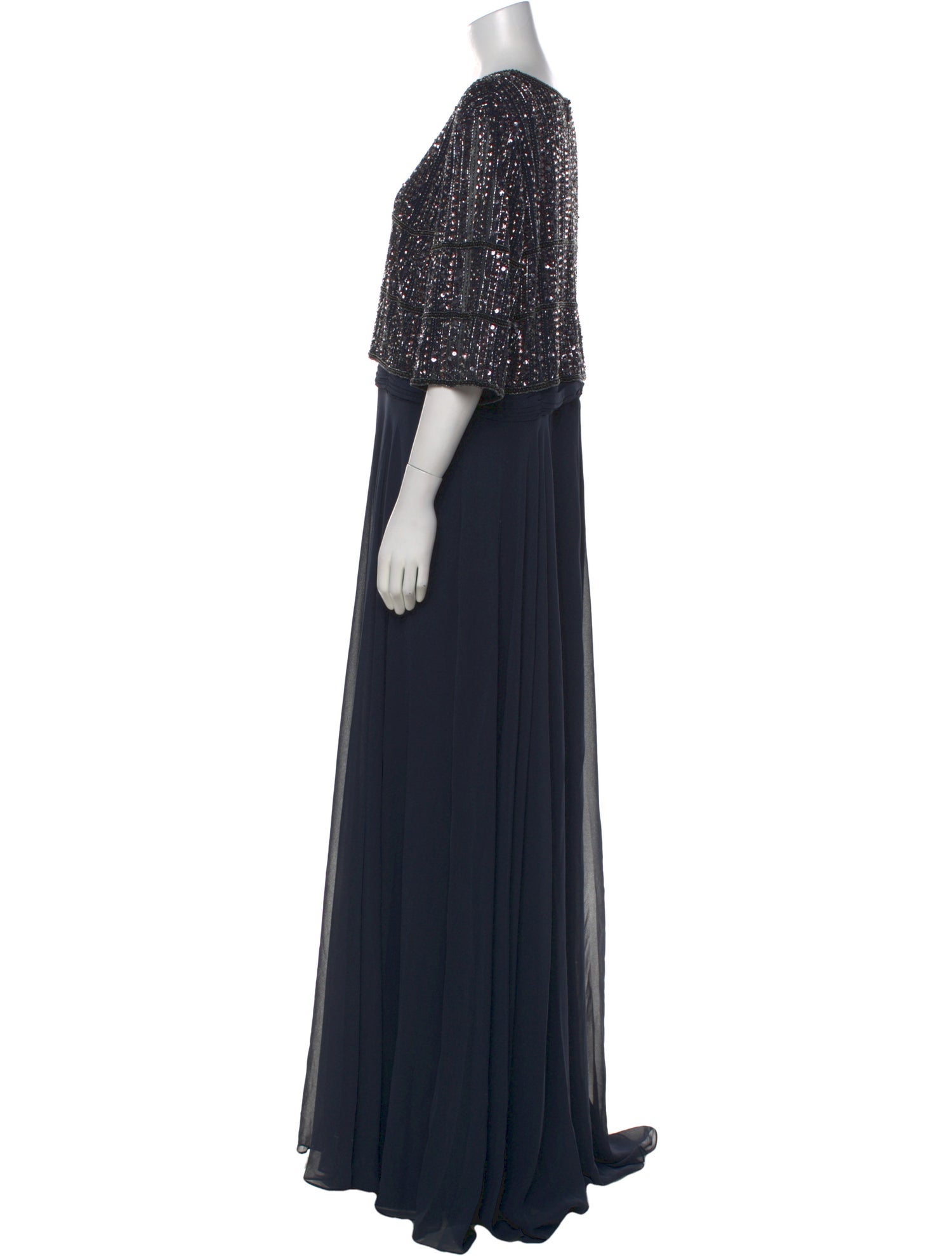 Mac Duggal Scoop Neck Long Dress