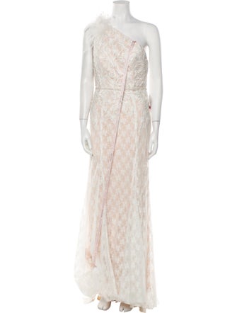 Mac Duggal Floral Print Long Dress