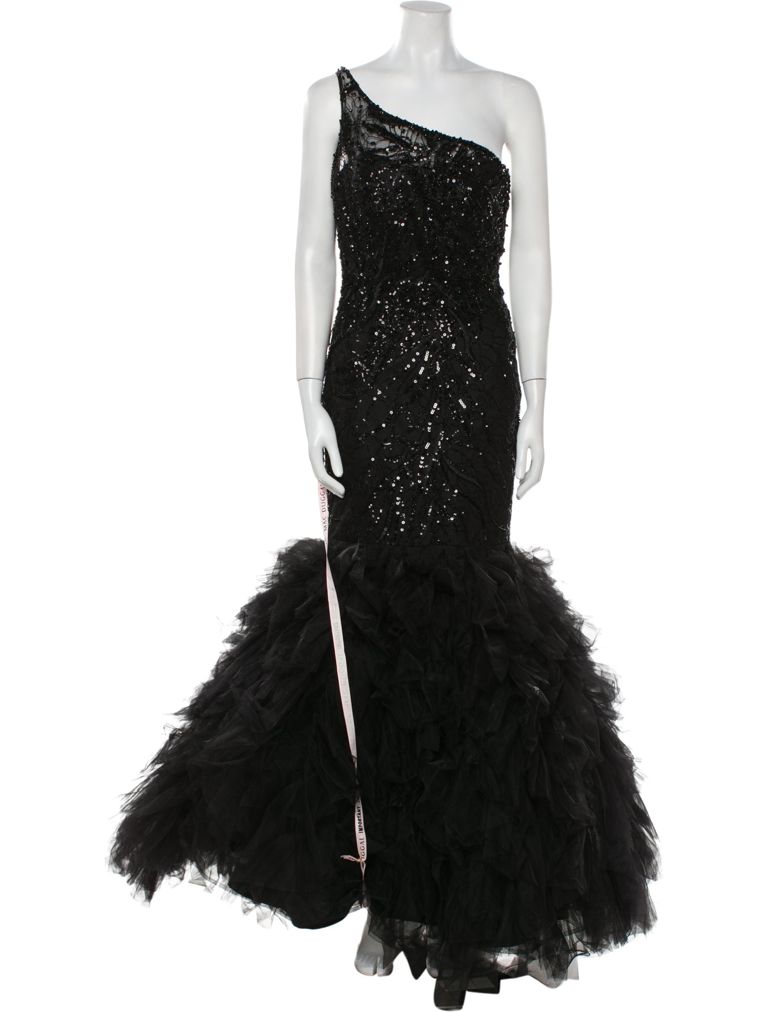 Mac Duggal One-Shoulder Long Dress