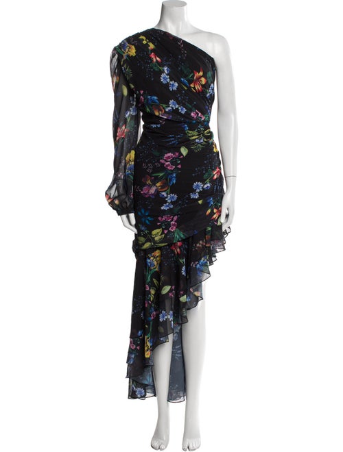 Mac Duggal Floral Print Long Dress