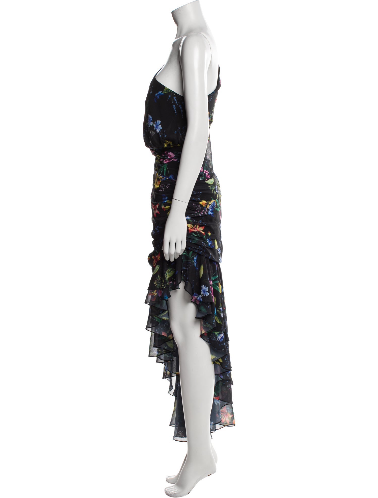 Mac Duggal Floral Print Long Dress