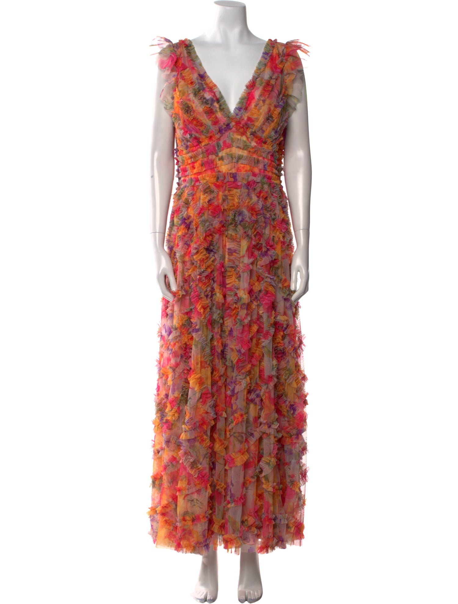 Mac Duggal Printed Long Dress w/ Tags