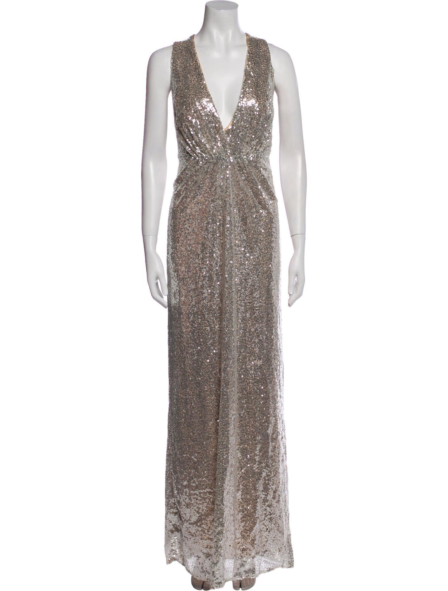 Mac Duggal Plunge Neckline Long Dress