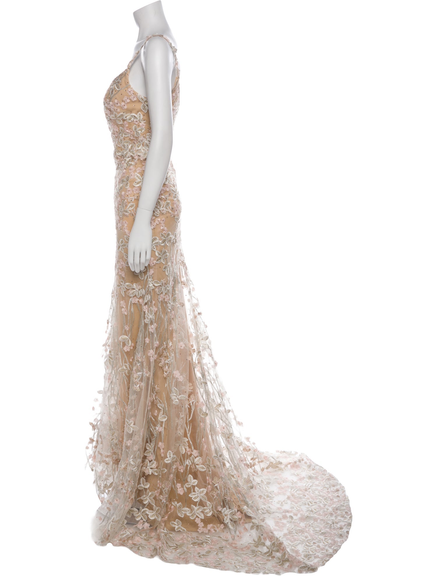 Mac Duggal Lace Pattern Long Dress