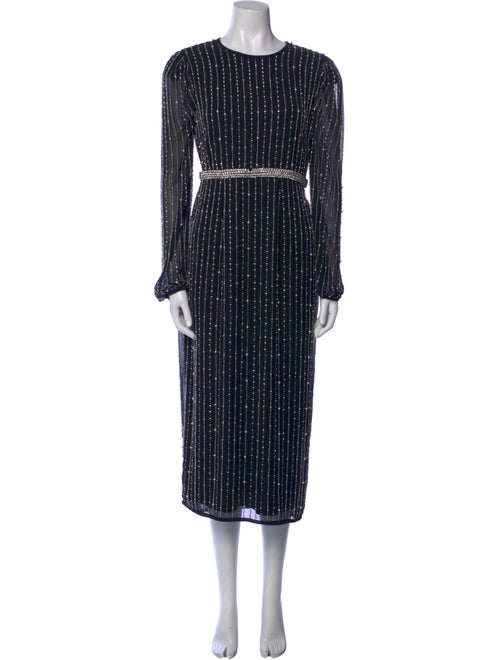 Mac Duggal Striped Midi Length Dress