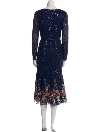 Mac Duggal Printed Midi Length Dress