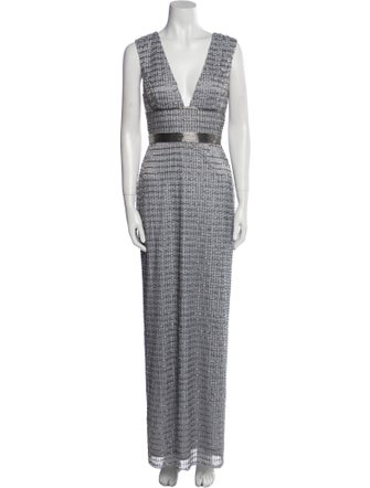 Mac Duggal Printed Long Dress