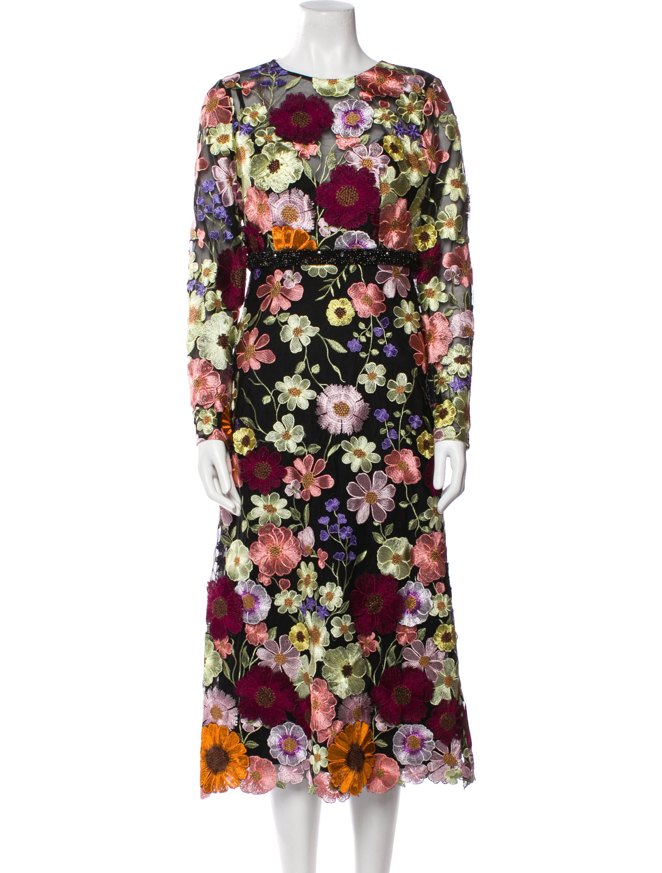 Mac Duggal Floral Print Long Dress w/ Tags