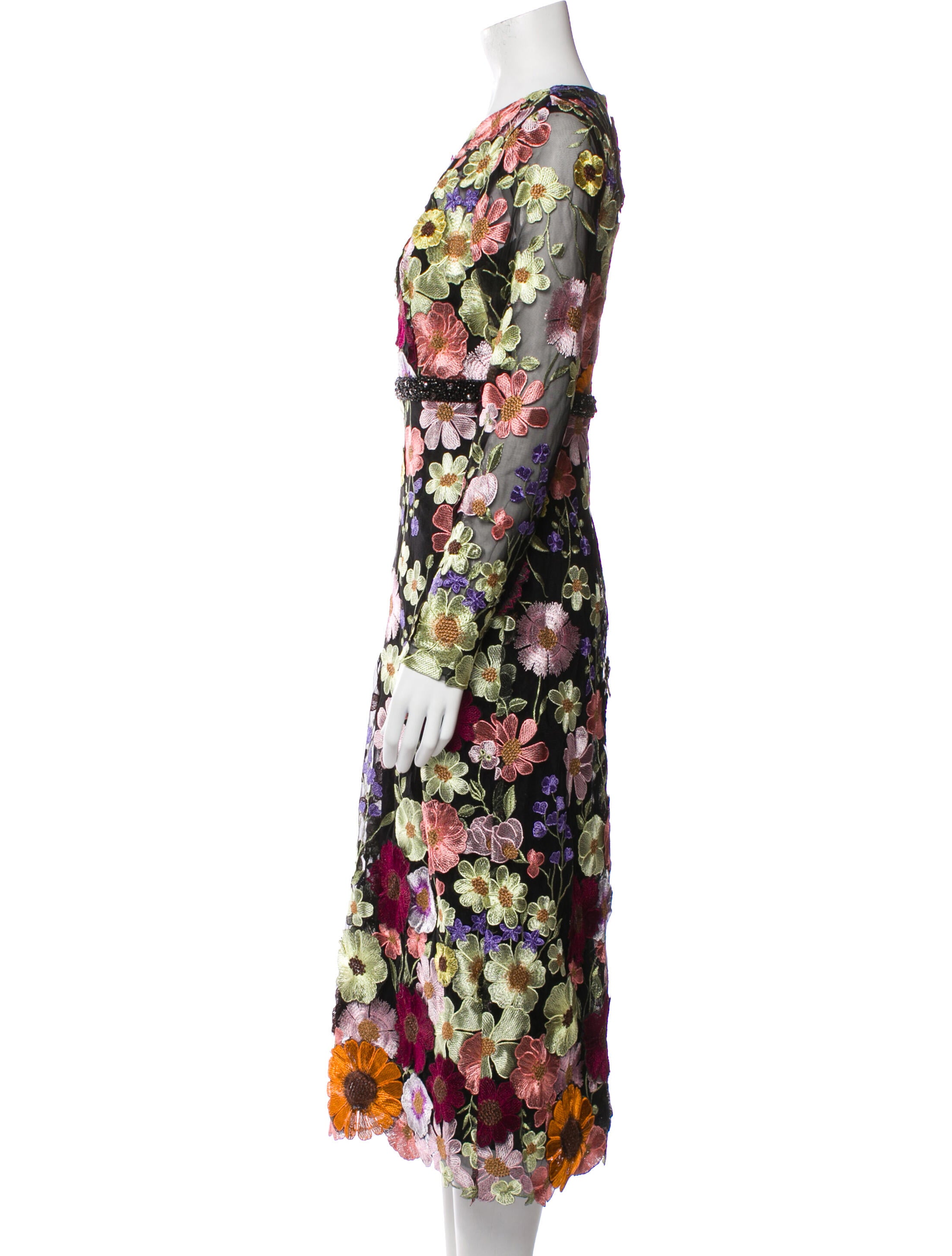 Mac Duggal Floral Print Long Dress w/ Tags