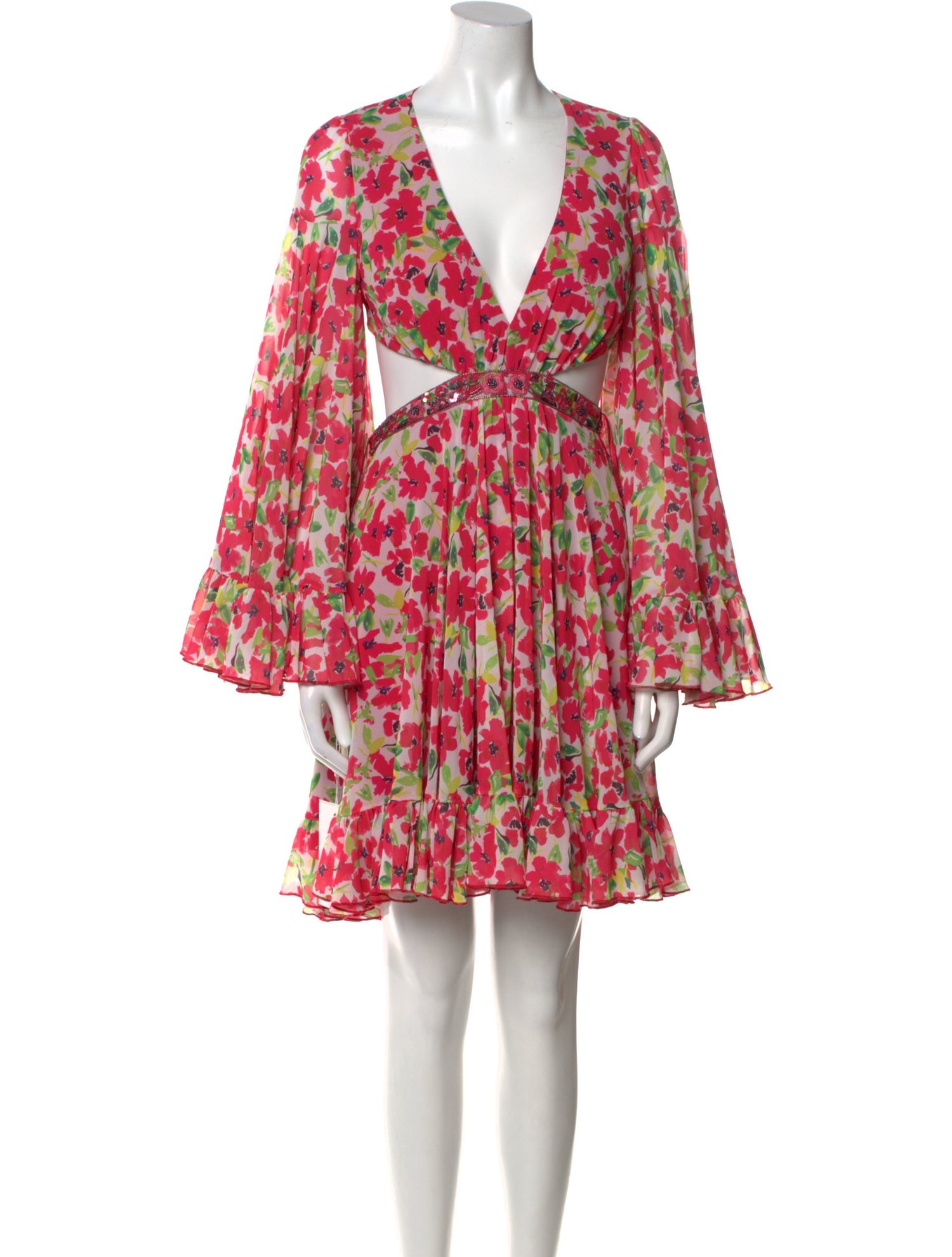 Mac Duggal Floral Print Mini Dress