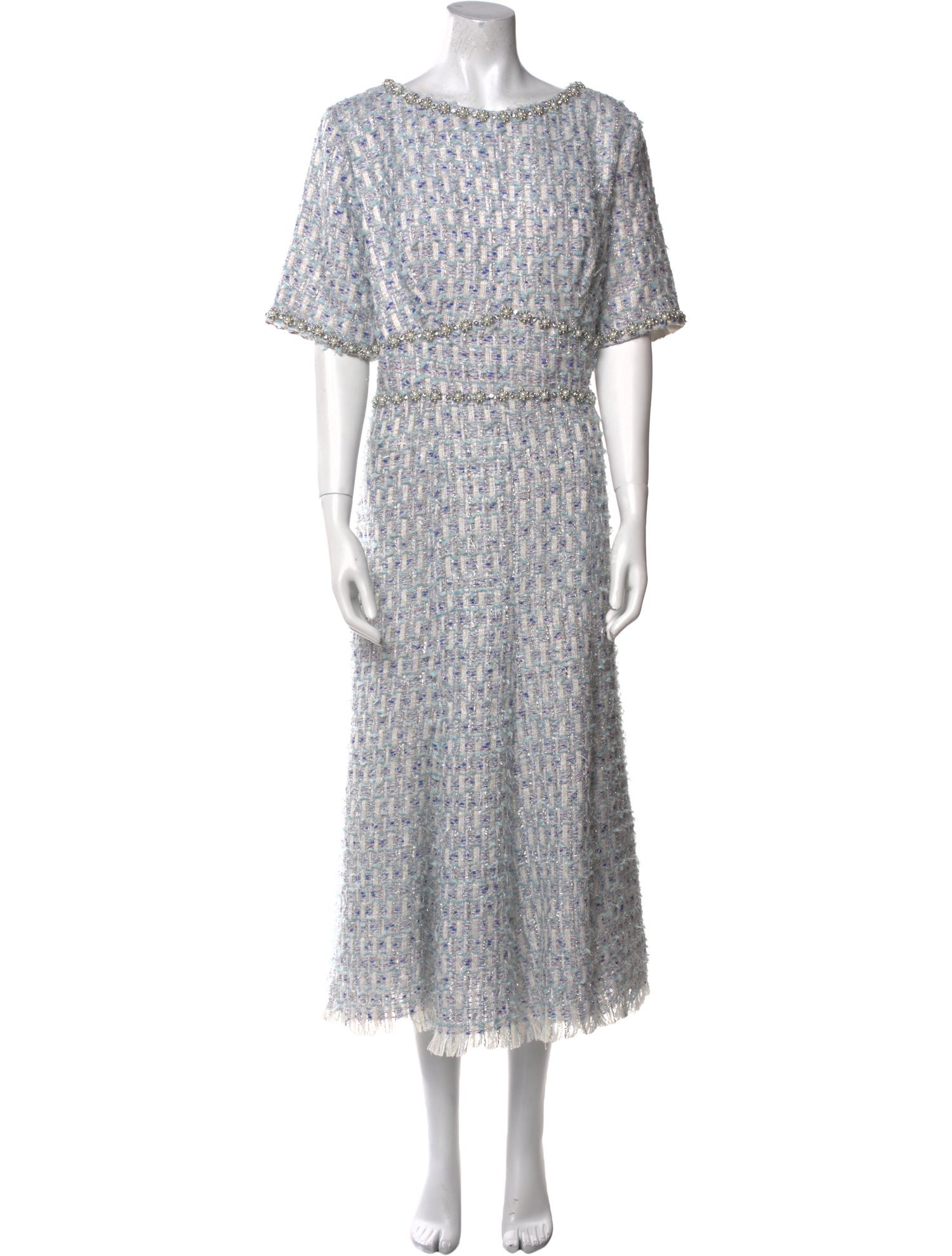 Mac Duggal Tweed Pattern Long Dress