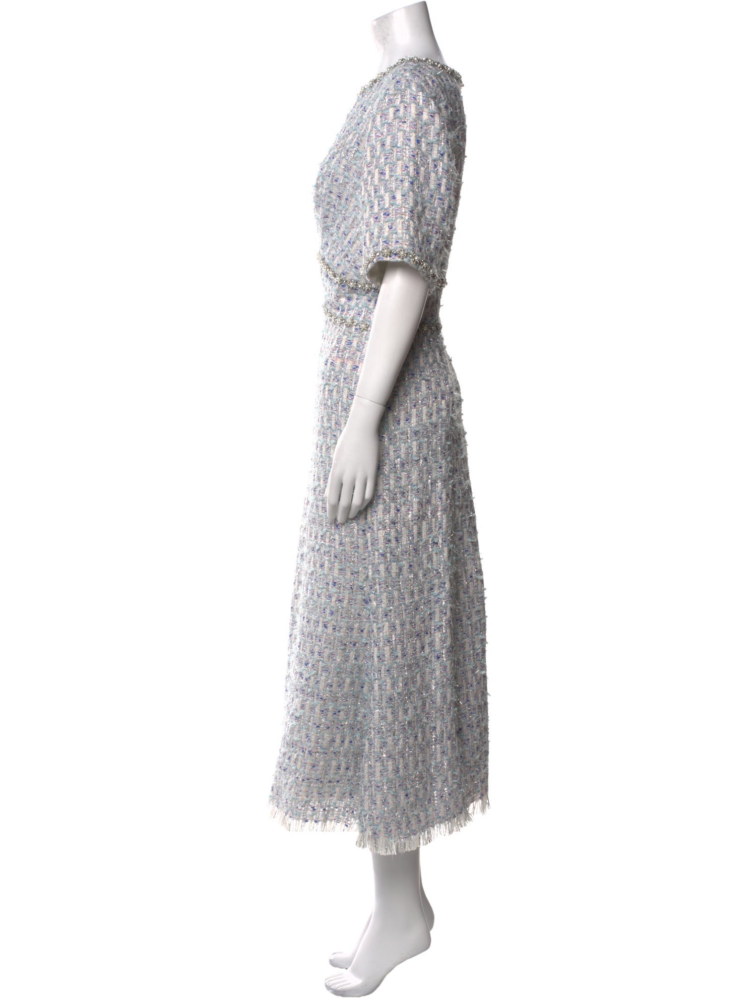 Mac Duggal Tweed Pattern Long Dress