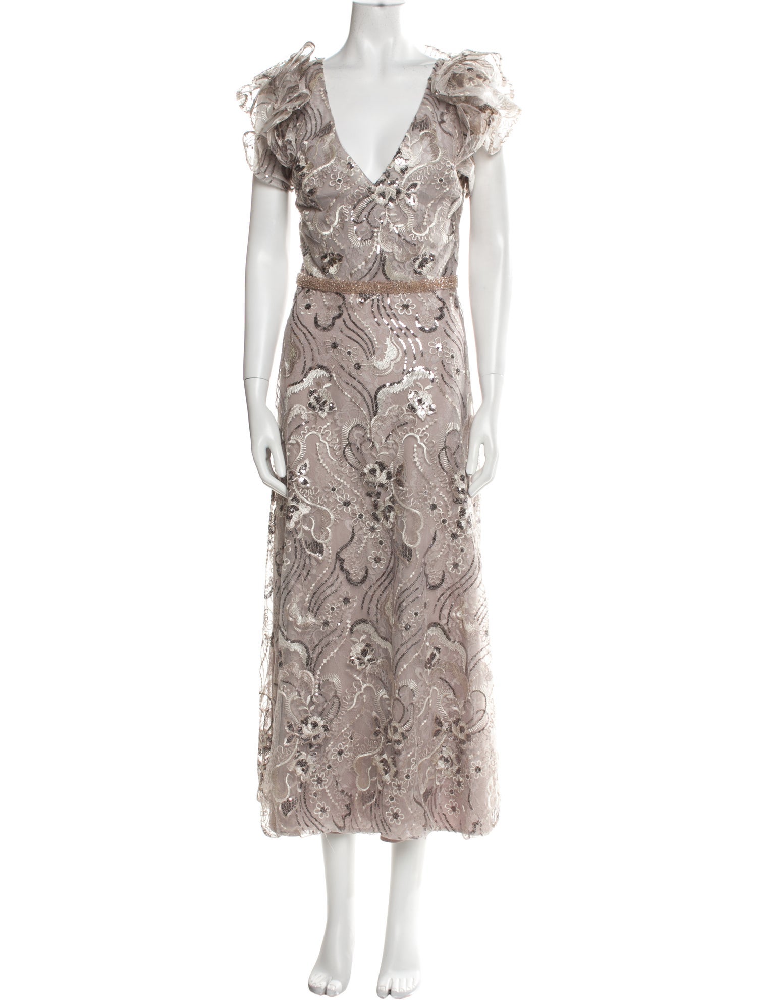 Mac Duggal Plaid Print Long Dress