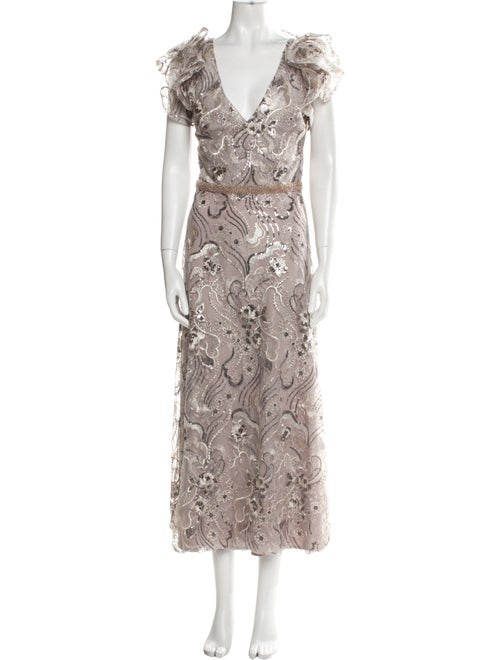 Mac Duggal Plaid Print Long Dress