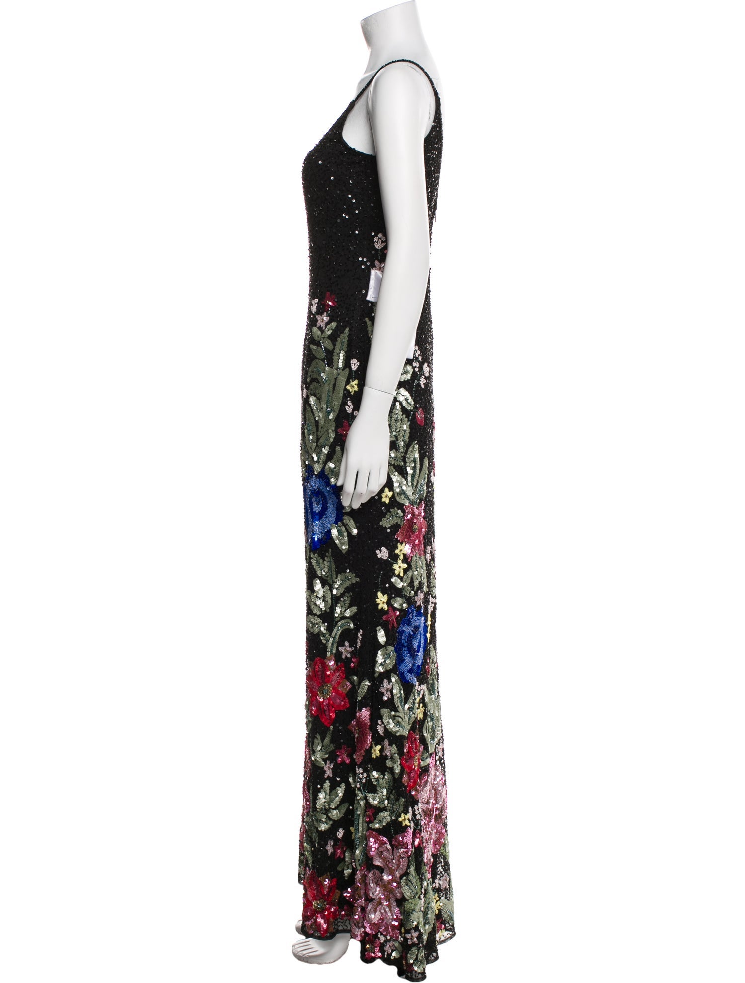 Mac Duggal Floral Print Long Dress