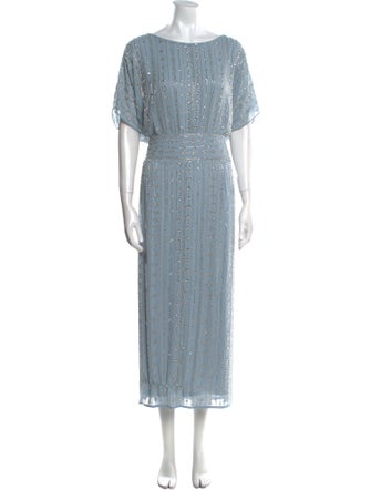 Mac Duggal Bateau Neckline Midi Length Dress