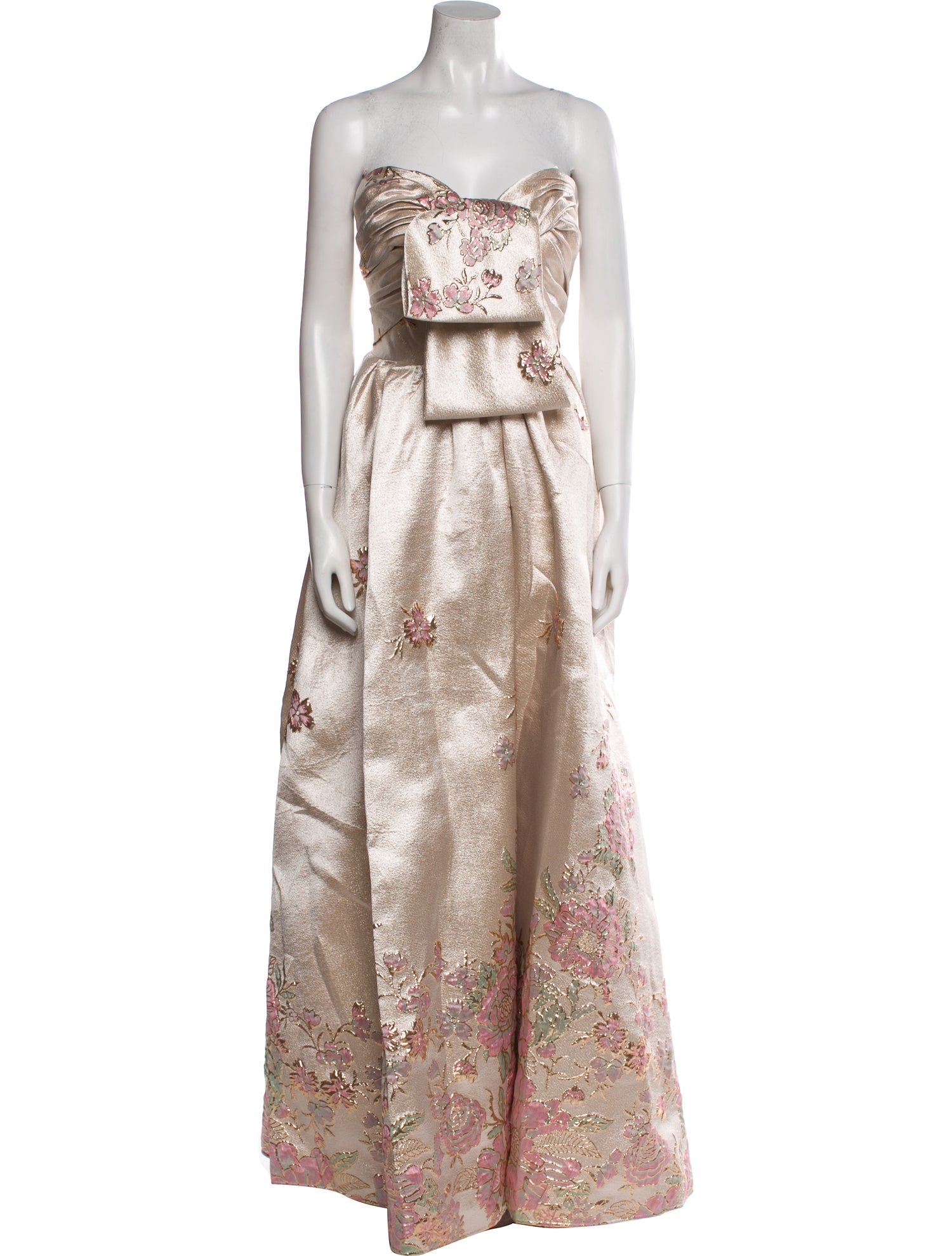 Mac Duggal Floral Print Long Dress w/ Tags