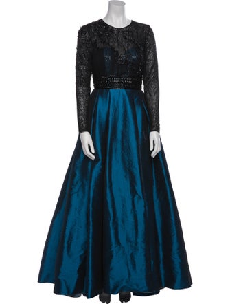 Mac Duggal Lace Pattern Long Dress