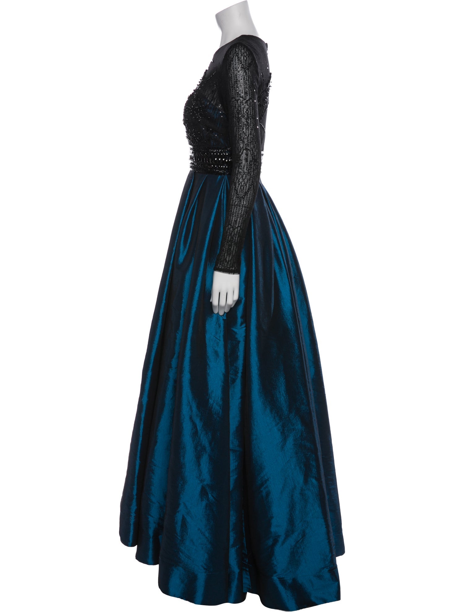 Mac Duggal Lace Pattern Long Dress