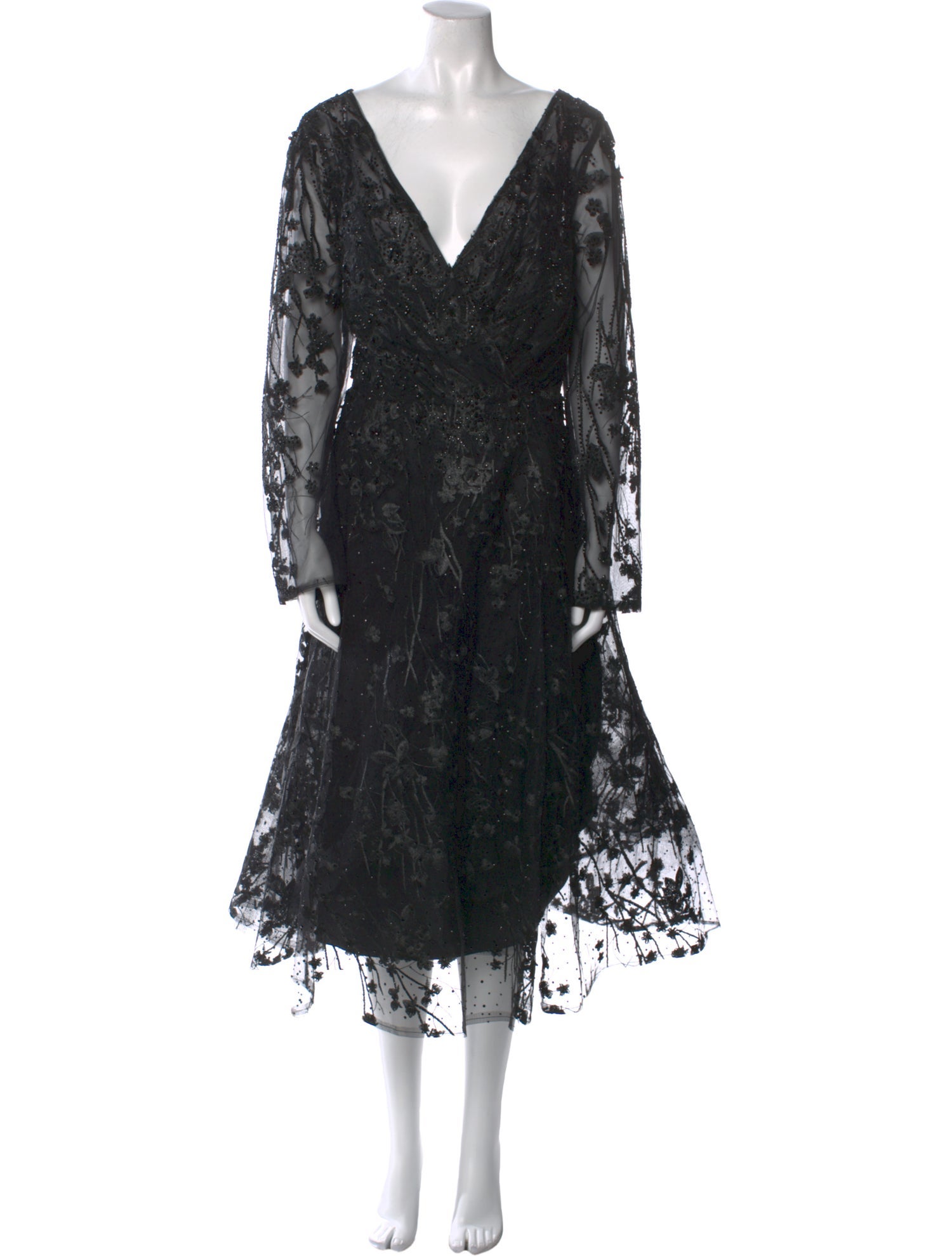 Mac Duggal Lace Pattern Midi Length Dress w/ Tags