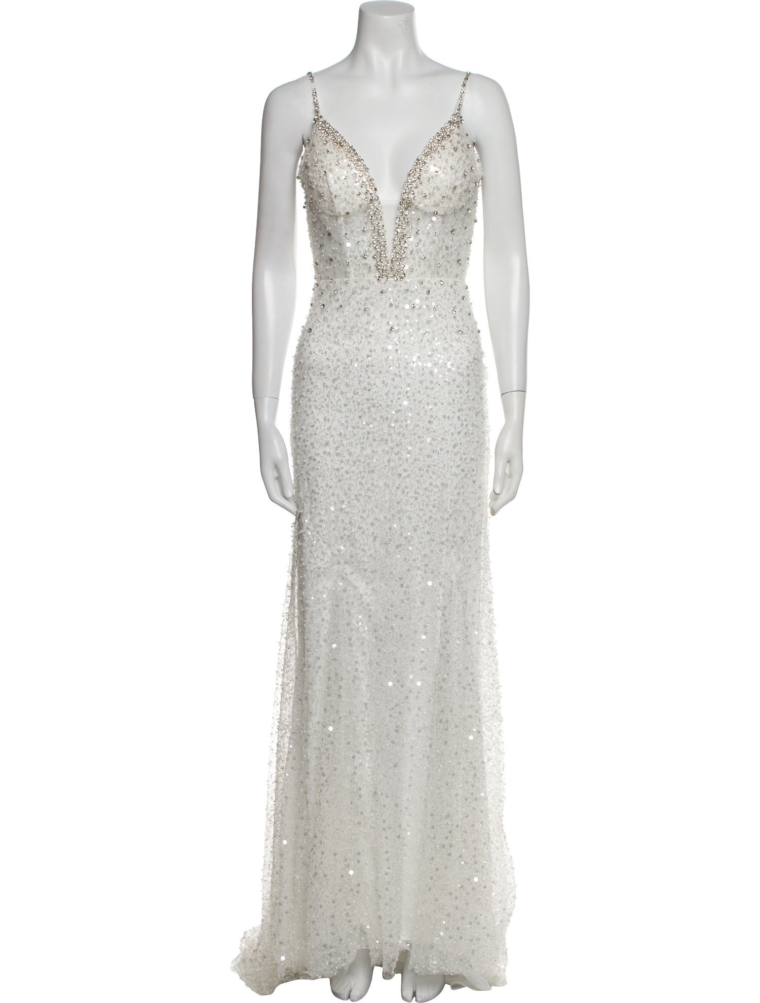 Mac Duggal V-Neck Long Dress