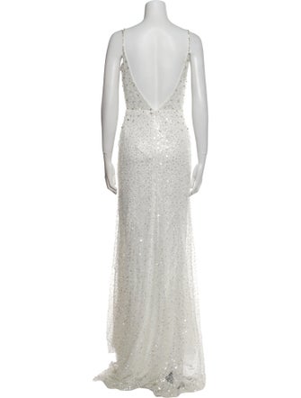 Mac Duggal V-Neck Long Dress