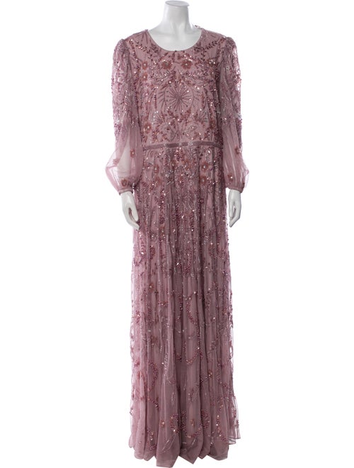 Mac Duggal Floral Print Long Dress