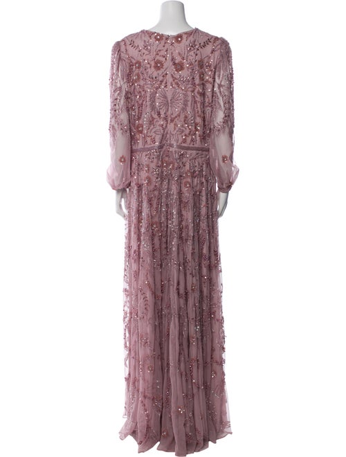 Mac Duggal Floral Print Long Dress