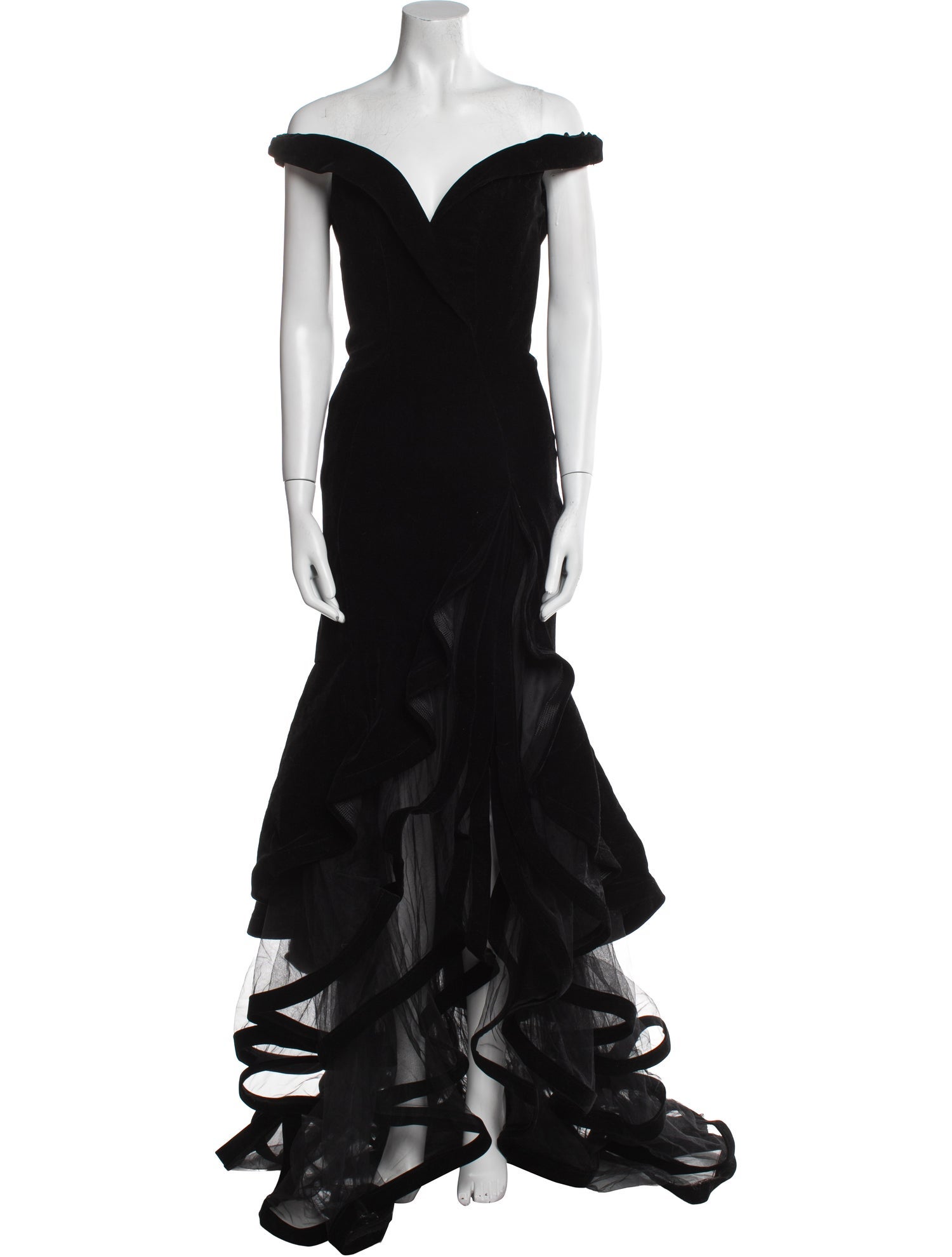 Mac Duggal Off-The-Shoulder Long Dress