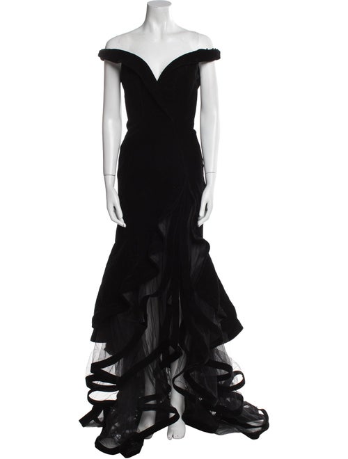 Mac Duggal Off-The-Shoulder Long Dress