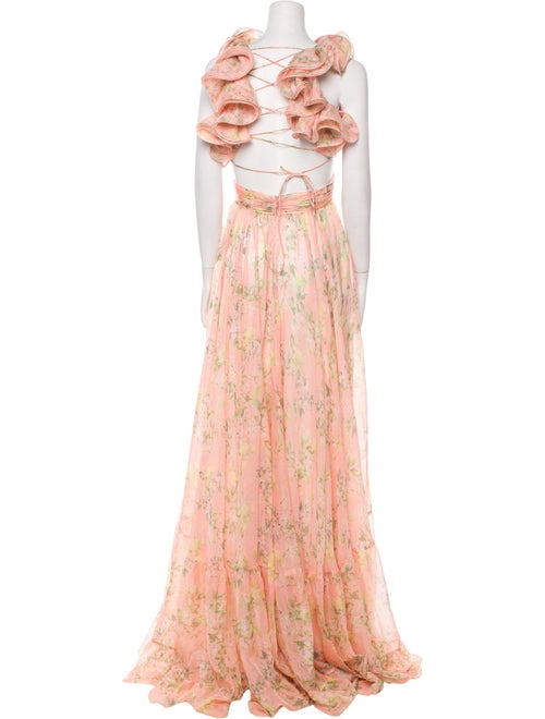 Mac Duggal Floral Print Long Dress