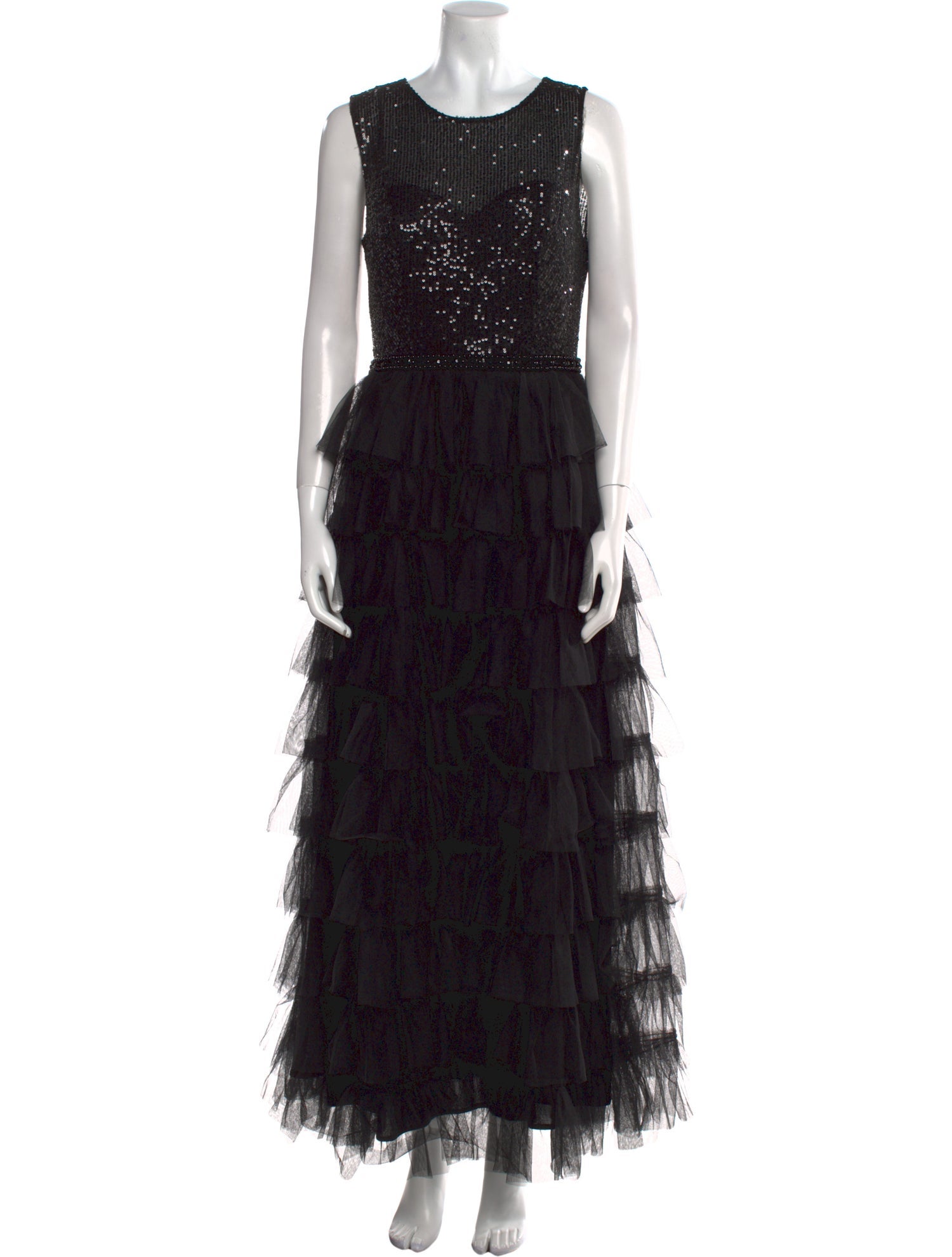 Mac Duggal Lace Pattern Long Dress