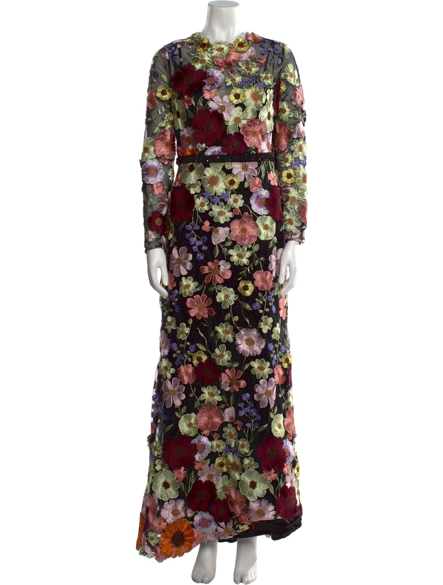 Mac Duggal Floral Print Long Dress w/ Tags