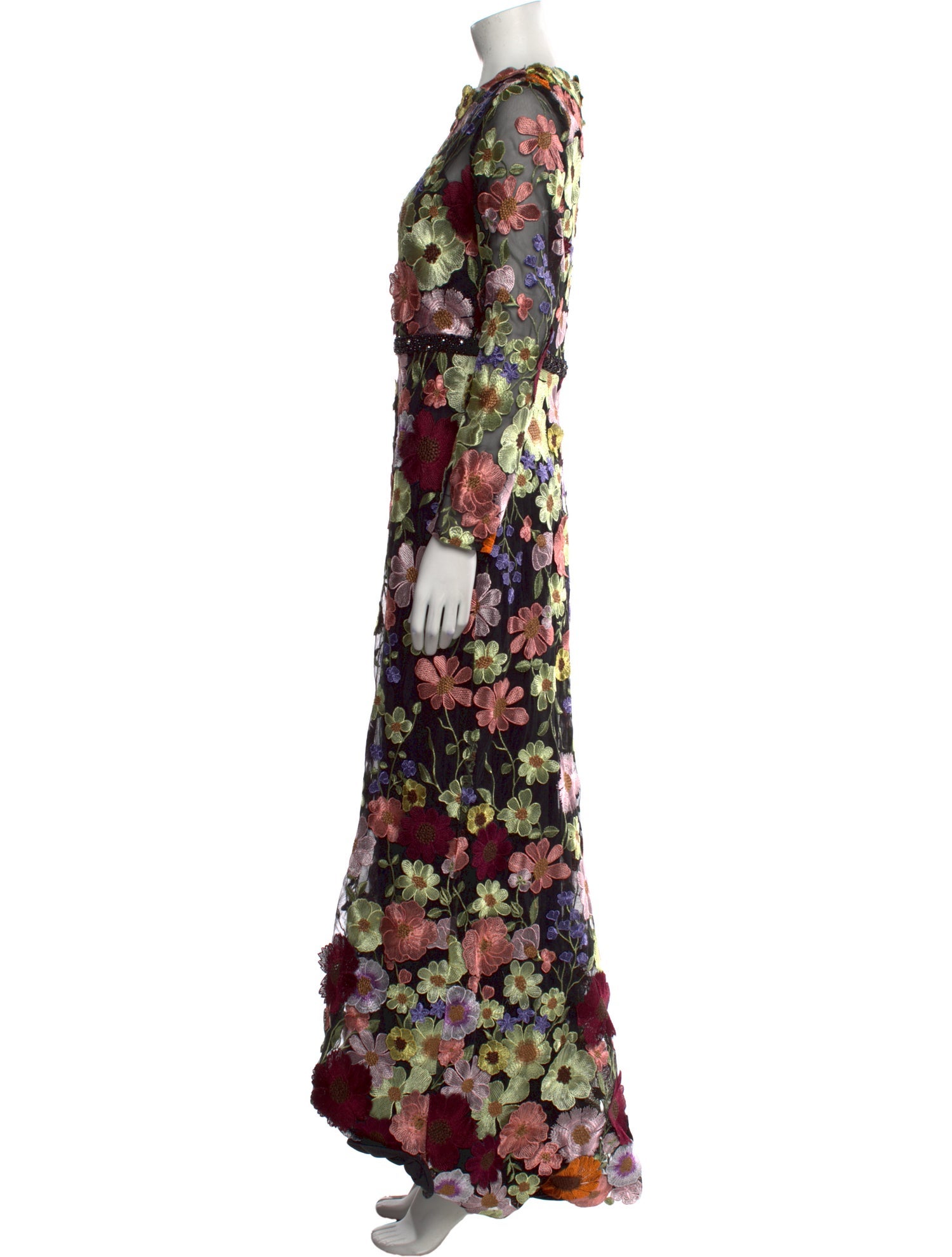 Mac Duggal Floral Print Long Dress w/ Tags