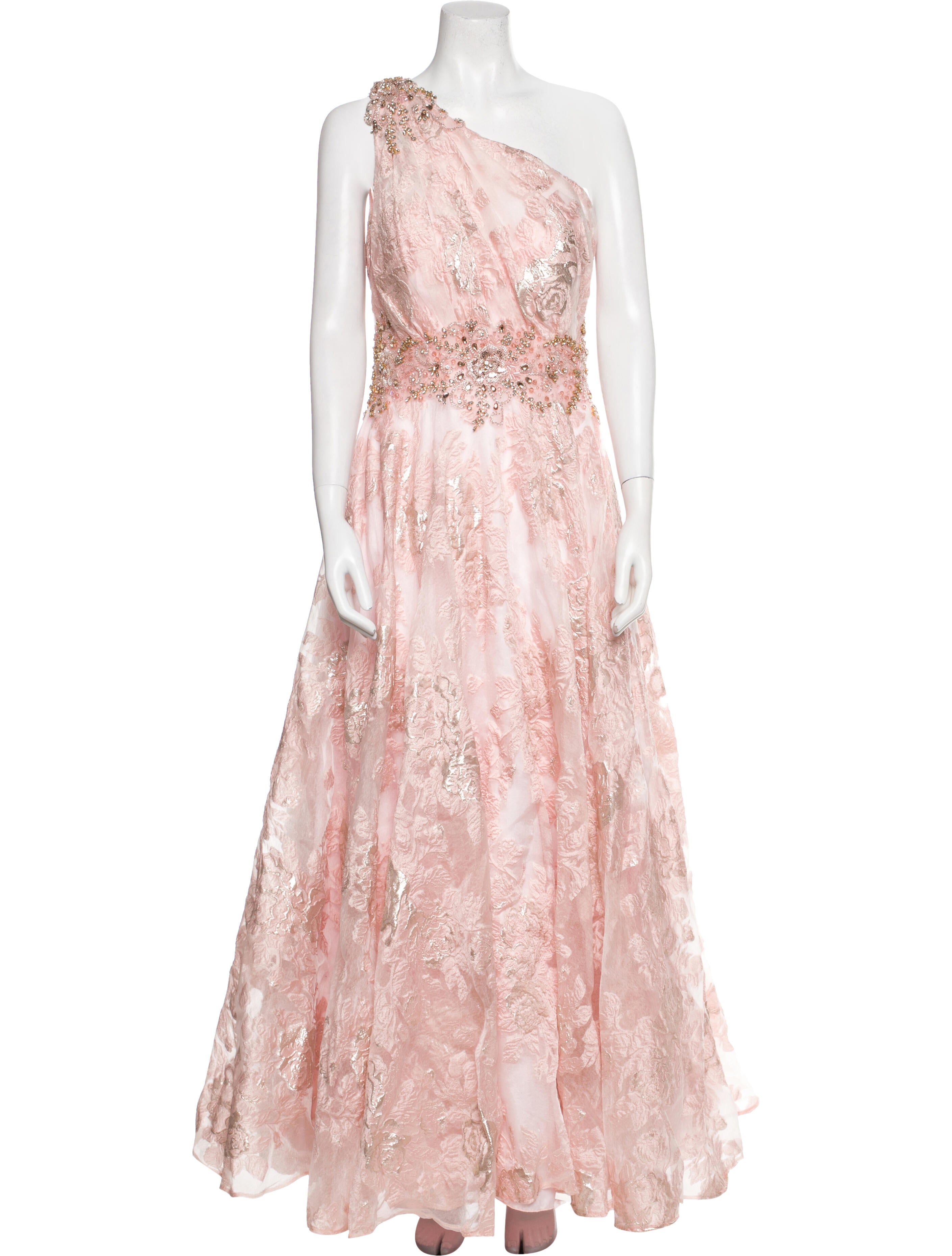 Mac Duggal Floral Print Long Dress