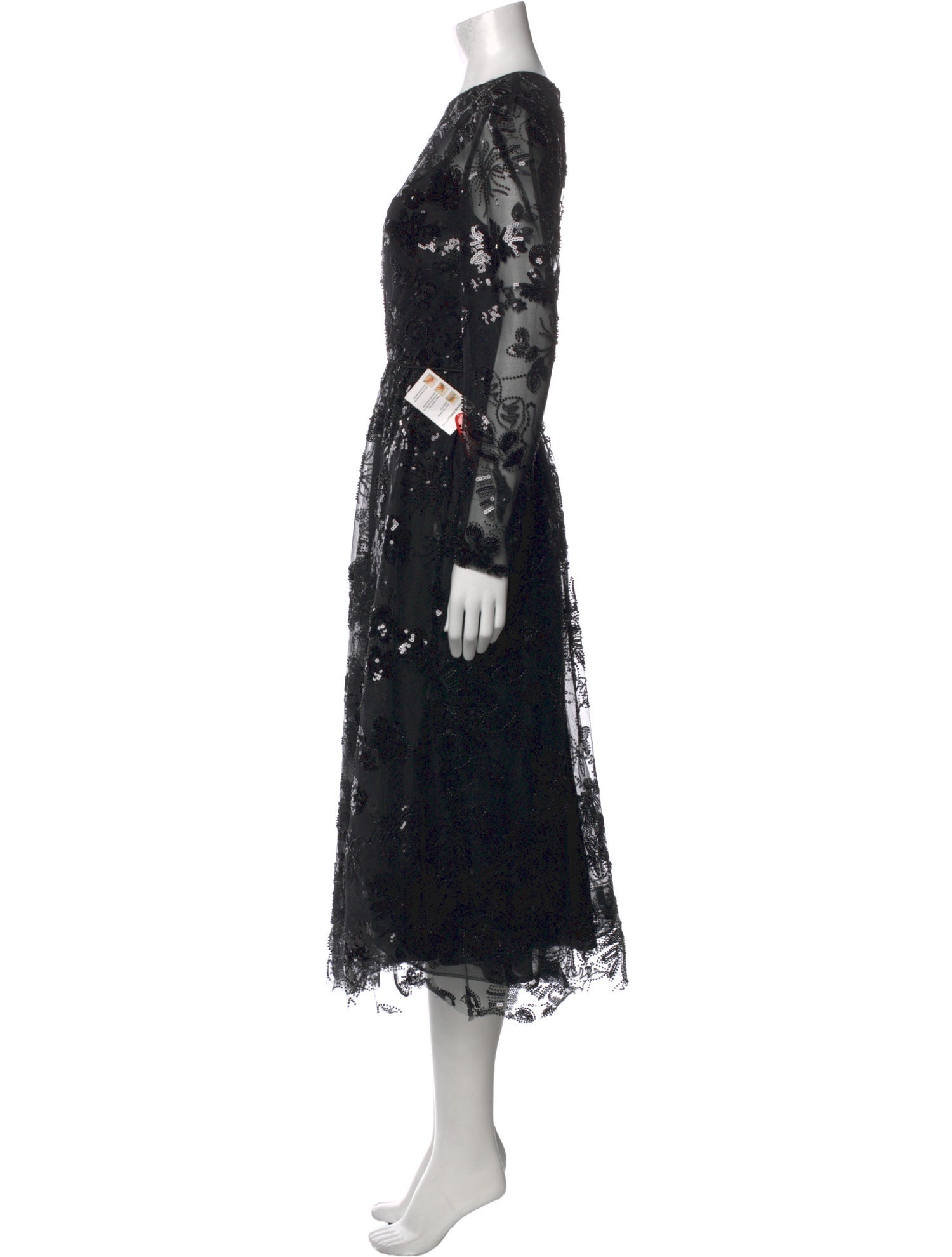 Mac Duggal Lace Pattern Midi Length Dress