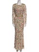 Mac Duggal Floral Print Long Dress