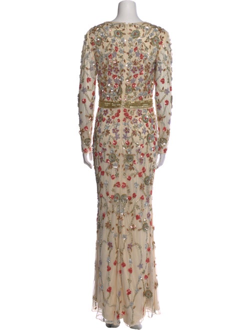 Mac Duggal Floral Print Long Dress