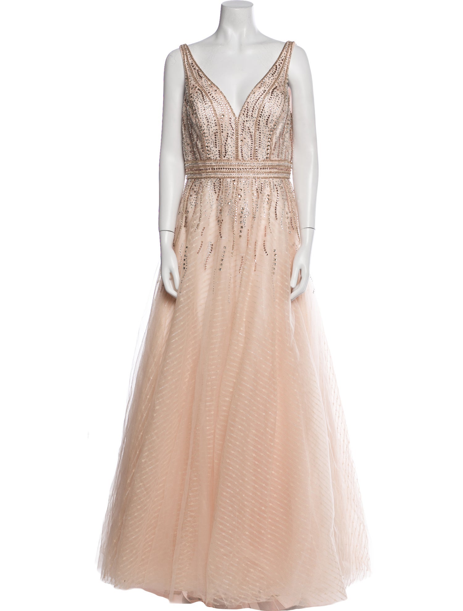 Mac Duggal V-Neck Long Dress