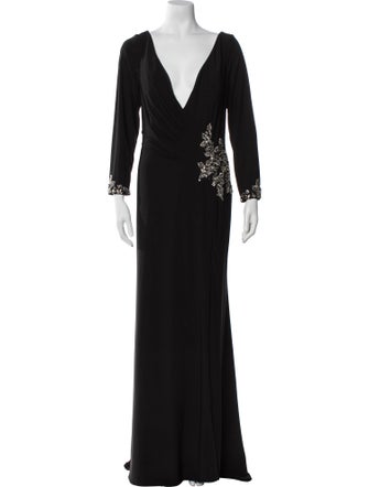 Mac Duggal V-Neck Long Dress