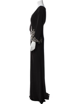 Mac Duggal V-Neck Long Dress