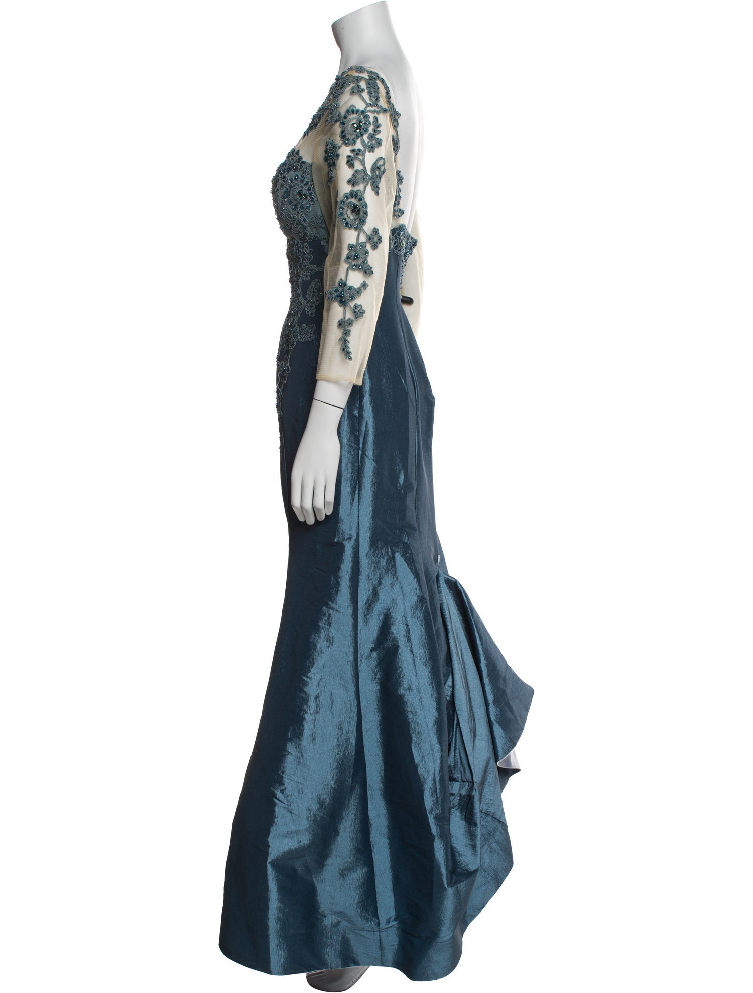 Mac Duggal Bateau Neckline Long Dress