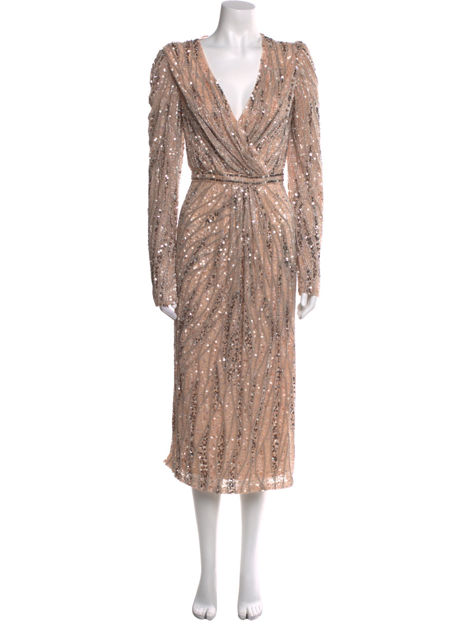 Mac Duggal V-Neck Midi Length Dress w/ Tags