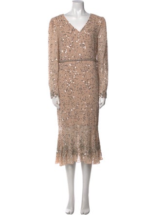 Mac Duggal V-Neck Midi Length Dress