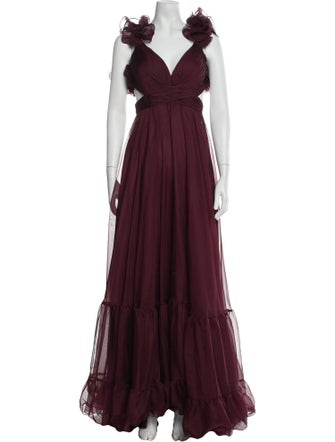 Mac Duggal V-Neck Long Dress