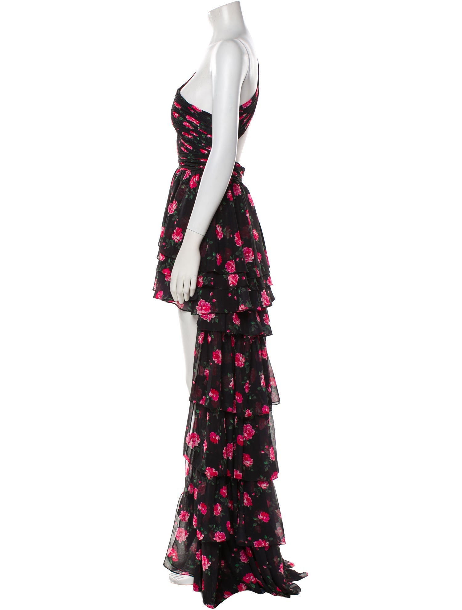 Mac Duggal Floral Print Long Dress w/ Tags