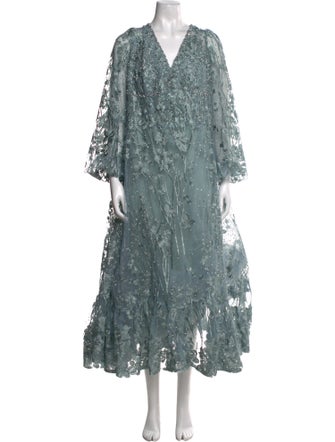 Mac Duggal Lace Pattern Long Dress