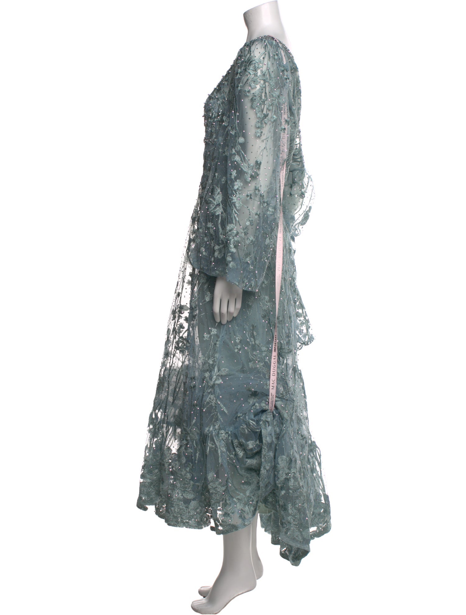 Mac Duggal Lace Pattern Long Dress