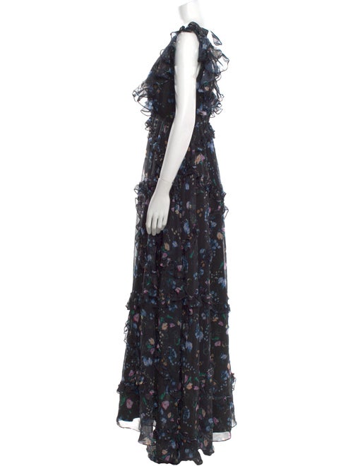 Mac Duggal Floral Print Long Dress